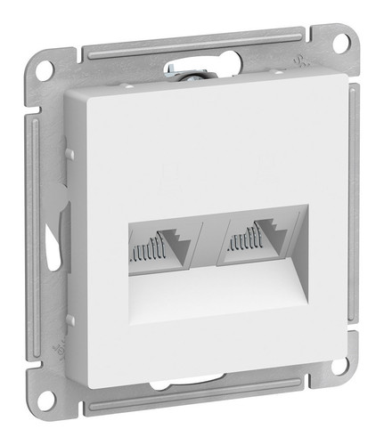 Розетка компьютерная 2xRJ45 Cat.5 Schneider Electric ATLASDESIGN, белый