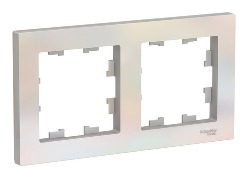 Рамка 2 поста Systeme Electric ATLASDESIGN, жемчуг