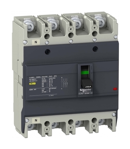 Силовой автомат Schneider Electric Easypact EZC 250, TM-D, 36кА, 4P, 250А