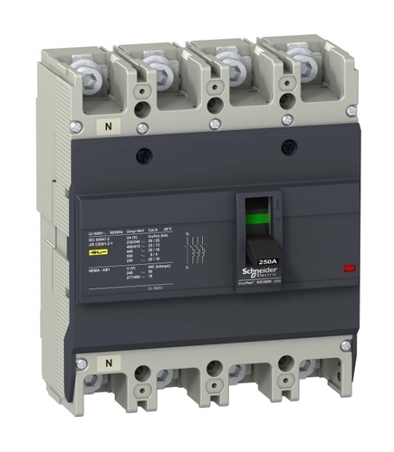 Силовой автомат Schneider Electric Easypact EZC 250, TM-D, 25кА, 4P, 80А