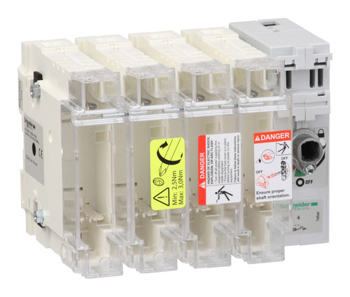 Рубильник с предохранителем Schneider Electric TeSys GS 63А 4P, 00C