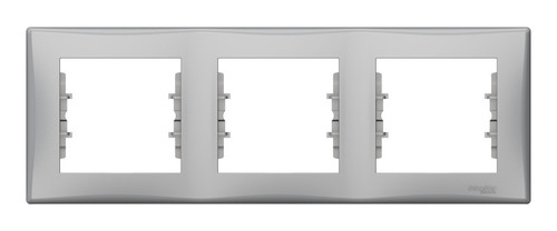 Рамка 3 поста Schneider Electric SEDNA, горизонтальная, алюминий