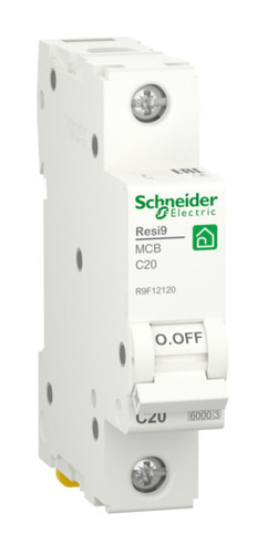 Автоматический выключатель Schneider Electric Resi9 1P 20А (C) 6кА, R9F12120