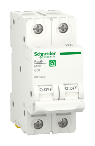 Автоматический выключатель Schneider Electric Resi9 2P 50А (C) 6кА, R9F12250