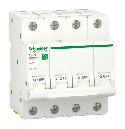 Автоматический выключатель Schneider Electric Resi9 4P 20А (C) 6кА, R9F12420